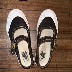 Vans Kids Black and White Mary Jane Sneakers
